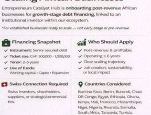 Entrepreneurs Catalyst Hub: CHF 300K–1M Growth-Stage Debt Financing for African Businesses